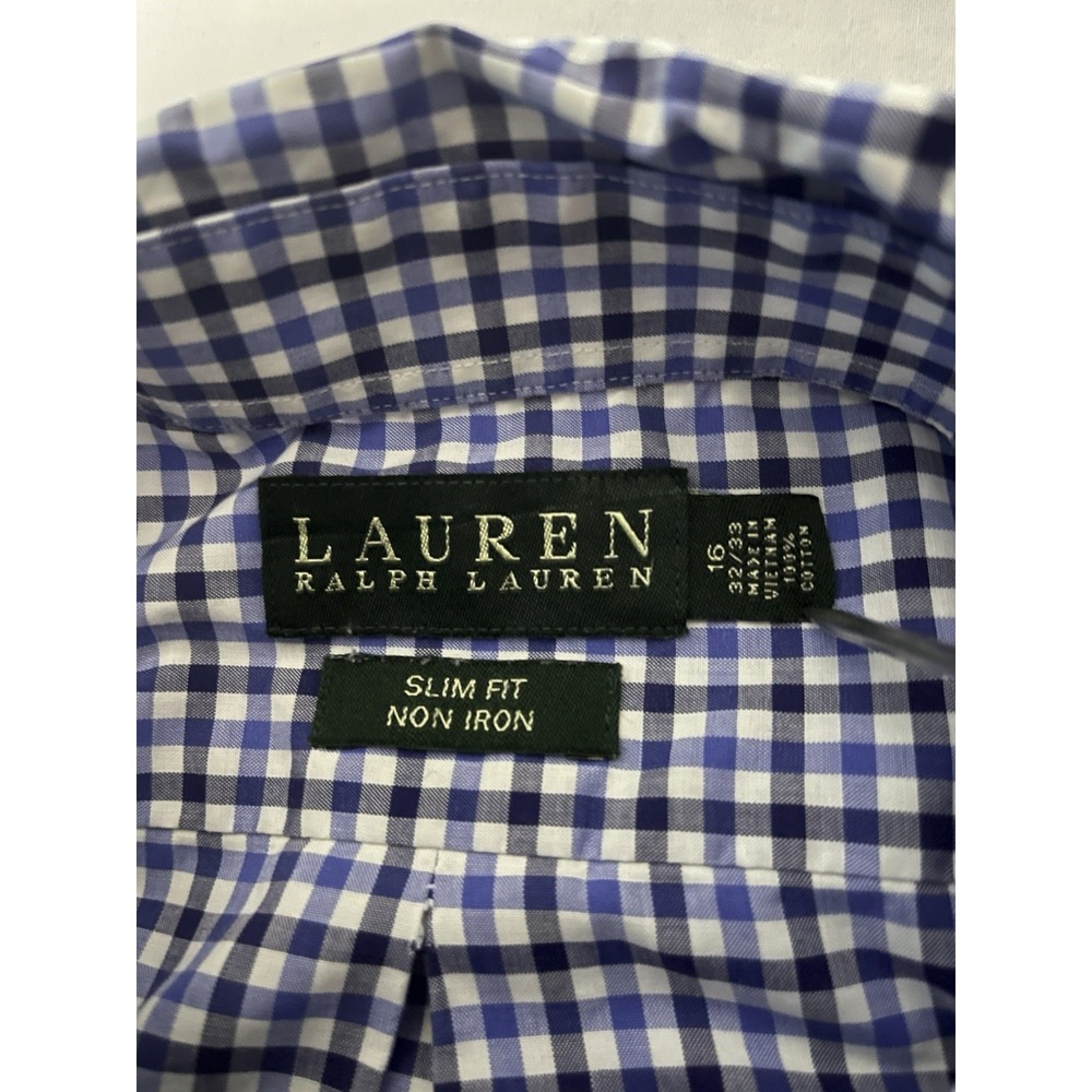 Lauren Ralph Lauren Oxford Shirt Men's SZ 16 32/33 Checks Long Sleeve Button Up - Picture 3 of 7